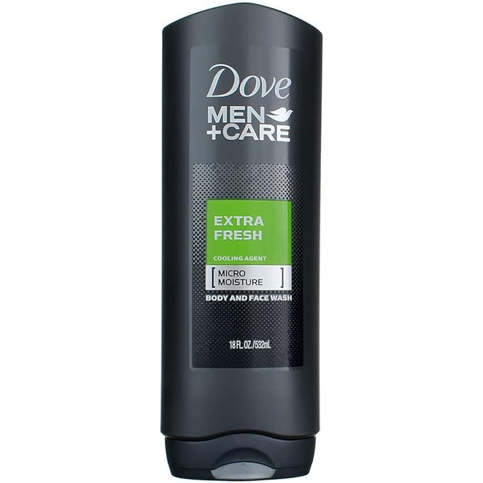 Dove Men +Care Body and Face Wash, Extra Fresh, Clean Comfort, 18 Oz
